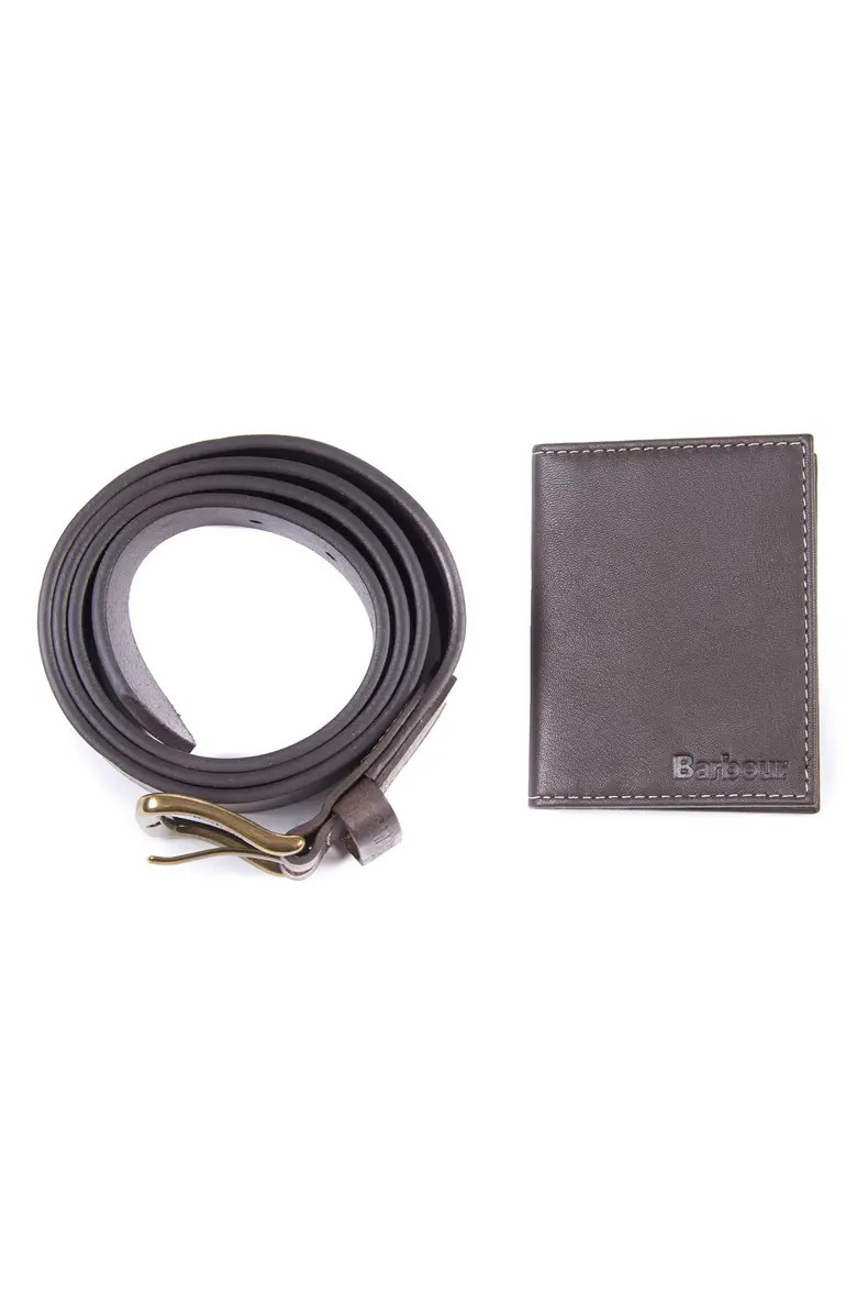 Barbour Leather Belt and Billfold Wallet Set | Nordstrom | Nordstrom