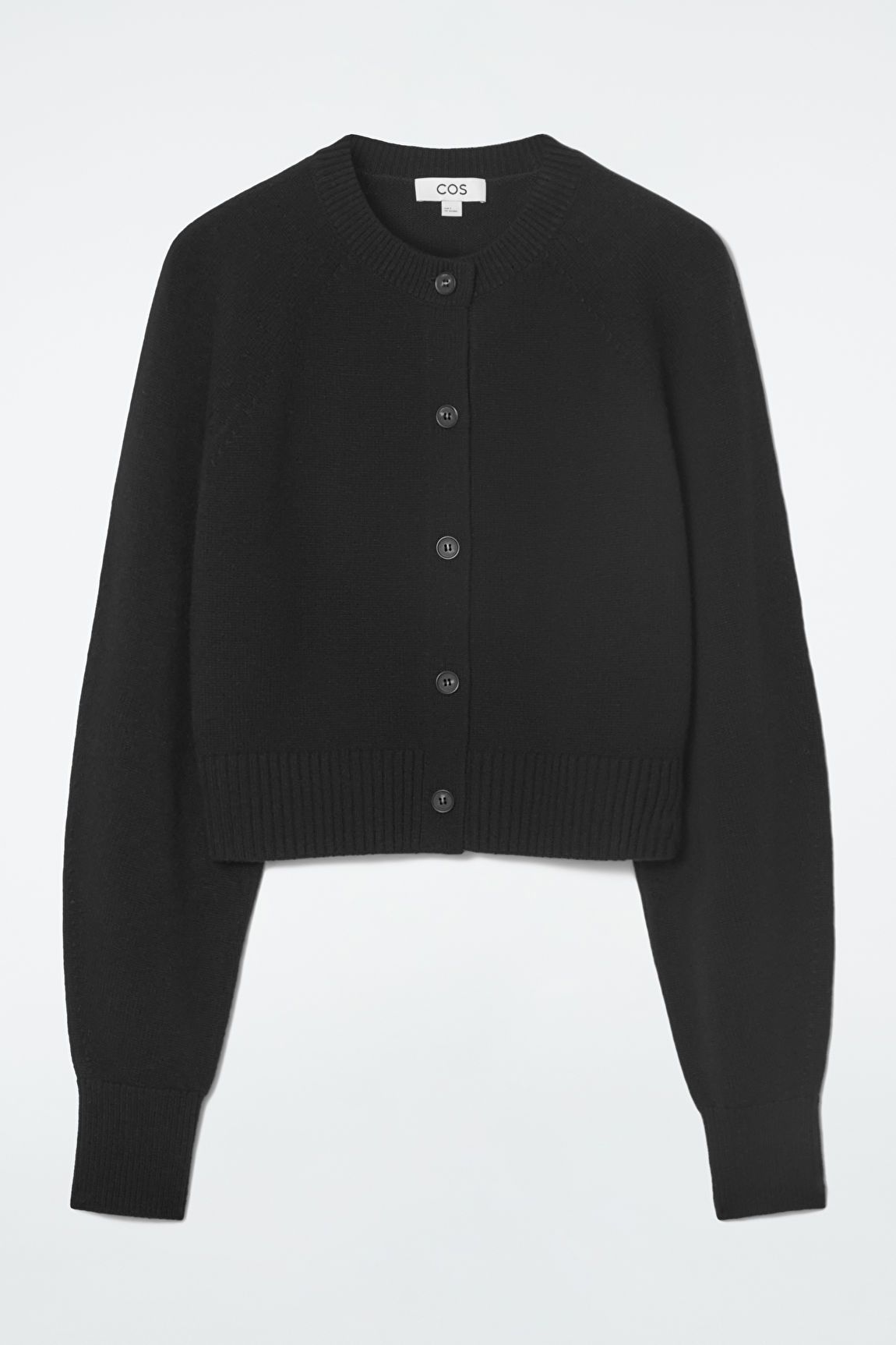 CROPPED WOOL CARDIGAN - BLACK - Knitwear - COS | COS (US)