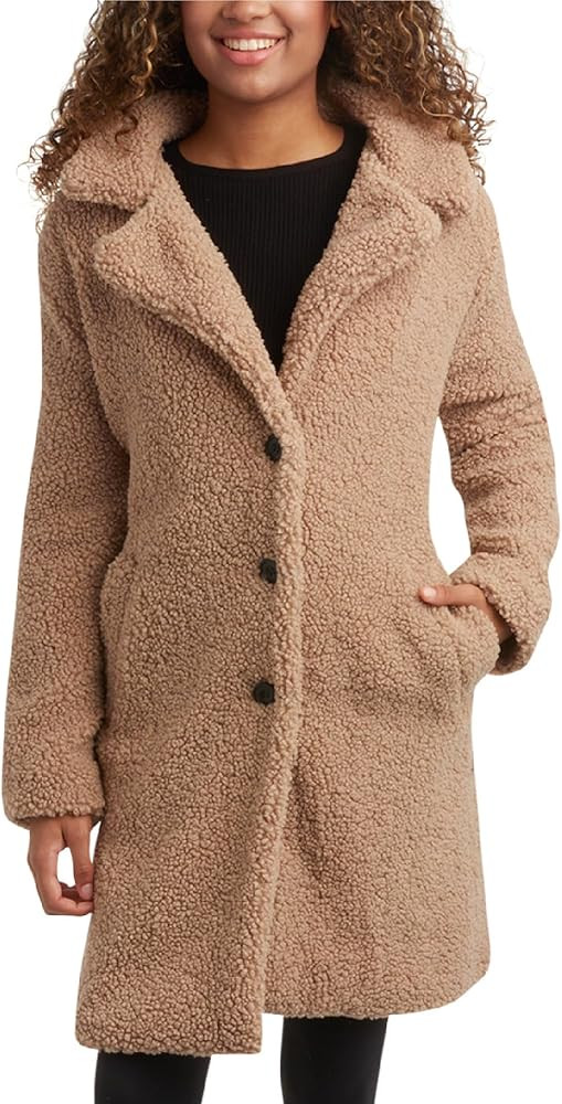 URBAN REPUBLIC Womens Sherpa Winter Coat - Long Sherpa Winter Coats for Women Button Up Fuzzy Jac... | Amazon (US)