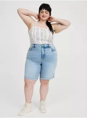 Perfect High-Rise Bermuda Jean Short | Torrid (US & Canada)