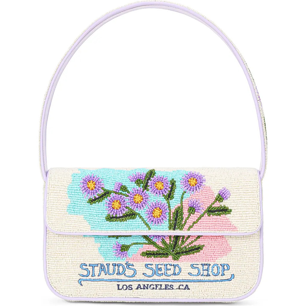 STAUD Tommy Beaded Shoulder Bag in California Aster at Nordstrom | Nordstrom