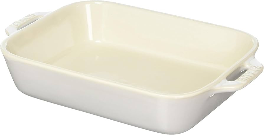 STAUB Ceramics Rectangular Baking Dish, 7.5x6-inch, Rustic Ivory | Amazon (US)