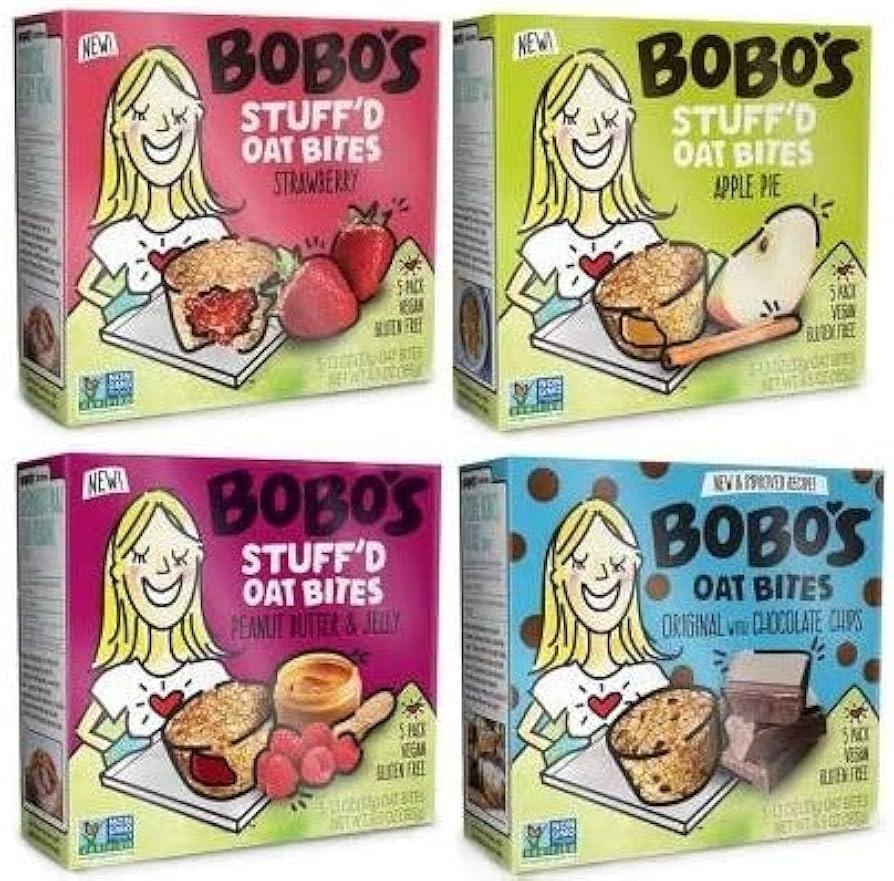 Bobo's Stuff'd Oat Bites, Gluten Free Whole Grain Rolled Oat Snacks, Strawberry, Apple Pie, Peanu... | Amazon (US)