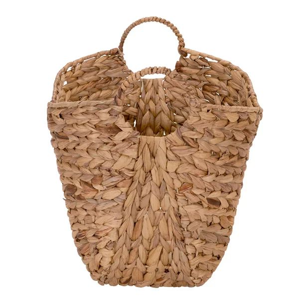 Household Essentials Tall Water Hyacinth Wicker Basket with Handles | Walmart (US)