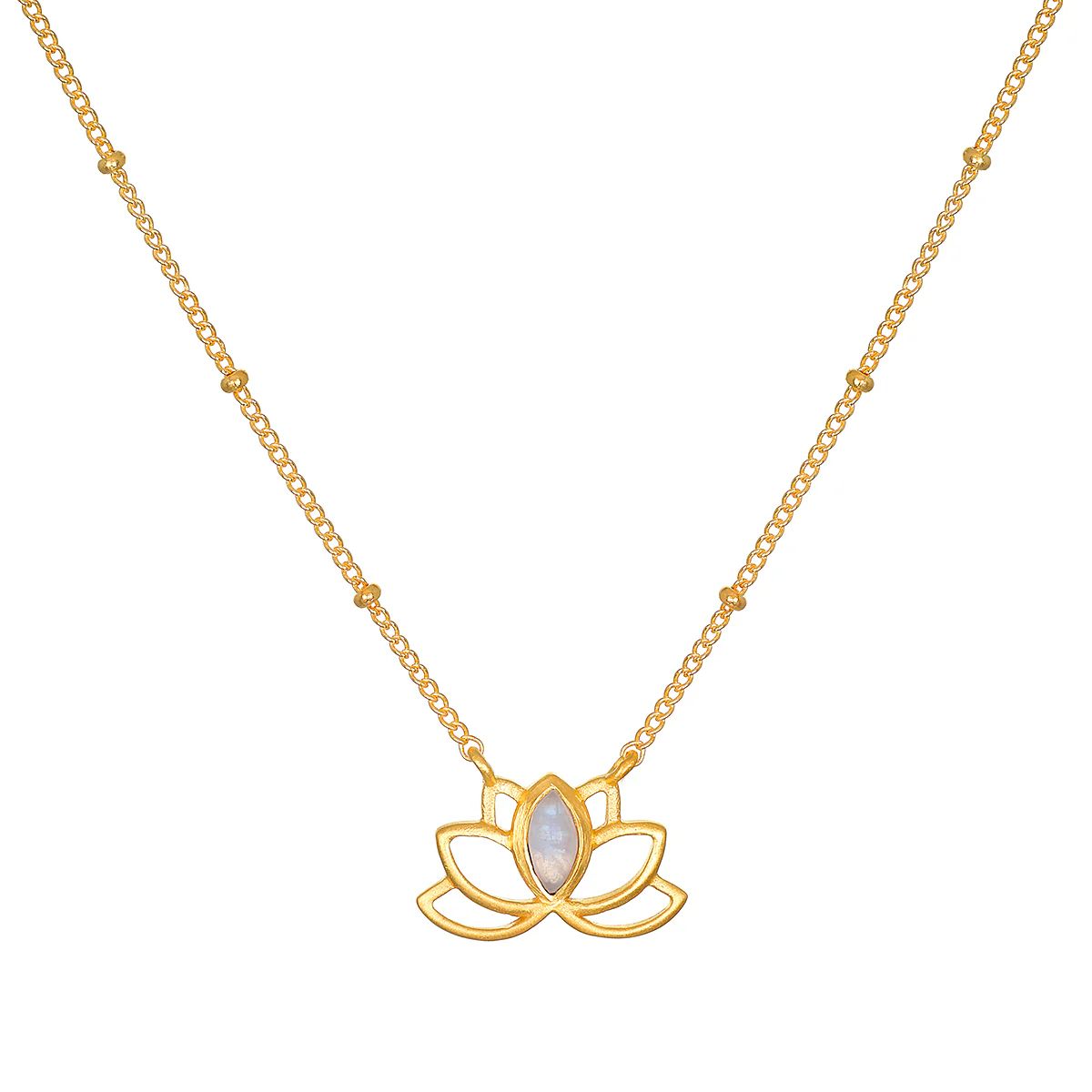 Cultivate Intuition Lotus Moonstone Necklace | Satya Jewelry