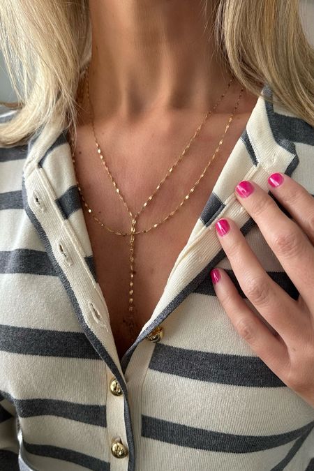 A smidge of shimmer for summer ✨ My go-to summer necklace - light enough to wear to the beach and impactful enough to make a statement. Love the lariat style - instantly looks like a layered necklace  

Gold jewelry
Layered necklaces
Beach jewelry
Summer outfit ideas
Spring outfit accessoriess

#LTKGiftGuide #LTKStyleTip #LTKWedding
