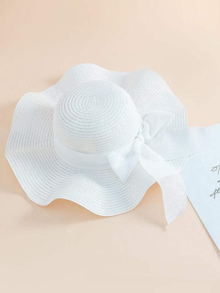 Twilly Scarf Decor Straw Hat | SHEIN