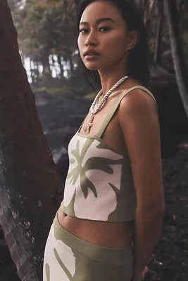Celandine Graphic Knit Crop Tank Top | Anthropologie (US)