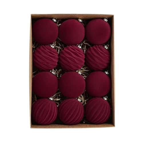 DUDOK Flocked Ball, 12 Tree Ornament Ball Pendant, Lightweight Tree Ball, Flocked Pendant Ornaments, Seasonal Decoration for Weddings Engagements | Amazon (US)