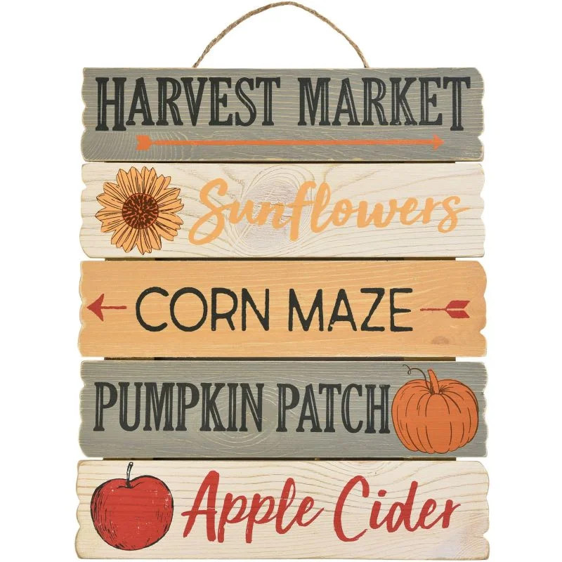 Harvest Market Hanging Slatted Fiberboard Sign | Walmart (US)