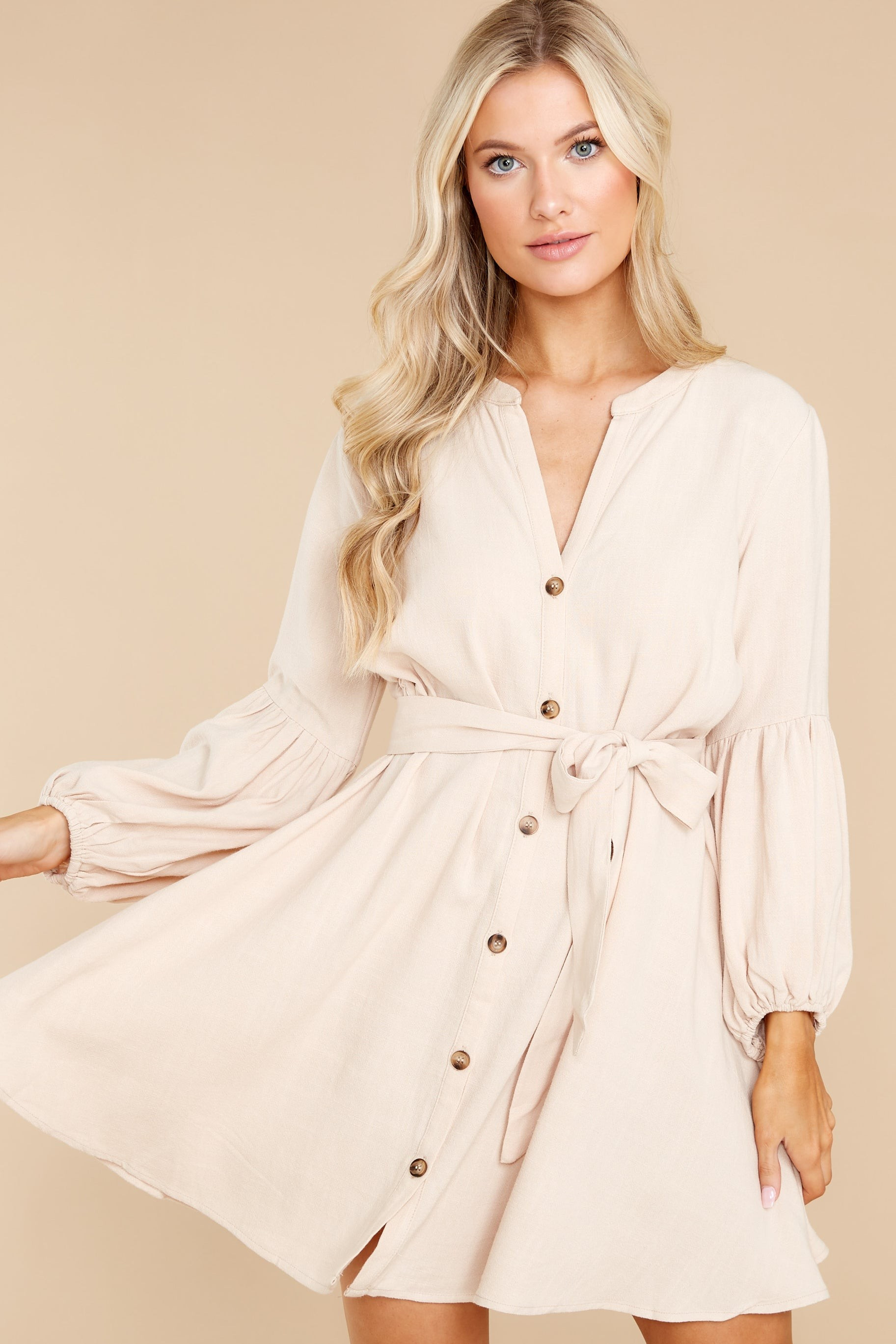 Caught Adrift Light Khaki Dress | Red Dress 