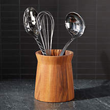 Acacia Utensil Holder + Reviews | Crate & Barrel | Crate & Barrel