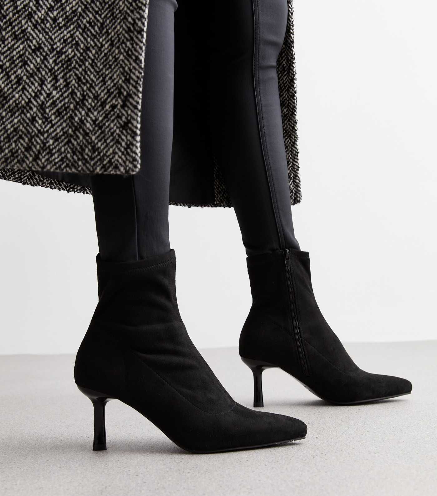 Black Suedette Stiletto Heel Sock Boots
						
						Add to Saved Items
						Remove from Saved I... | New Look (UK)