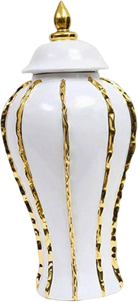 Porcelain Ginger Jar Storage Organizer Decoration Handicraft Floral Display Ceramic Flower Vase T... | Amazon (US)