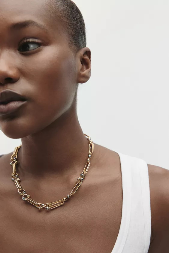 COMBINED METAL PIECE NECKLACE | Zara US