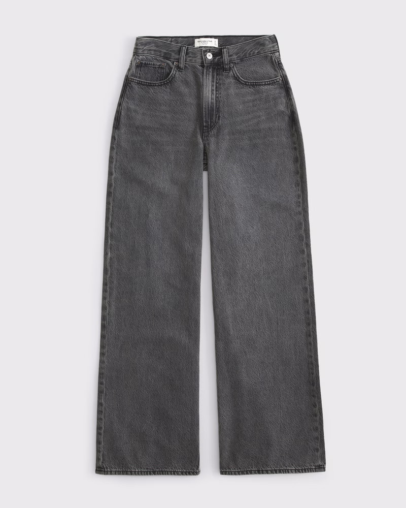 Women's Curve Love High Rise Wide Leg Jean | Women's Bottoms | Abercrombie.com | Abercrombie & Fitch (UK)