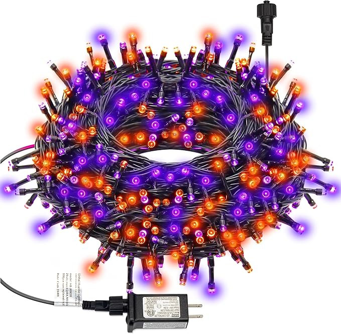 300 LED Halloween String Lights, 98.5FT with 8 Modes, Waterproof, Plug in for Indoor/Outdoor Part... | Amazon (US)