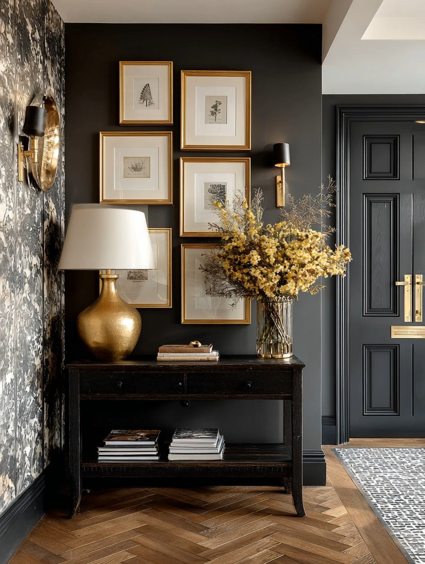 Not everyone chooses a bold wall, and that’s exactly what makes it powerful.

A deep, dark wall like this is a confident design choice. It sets the tone for the entire space. But what truly brings it to life is the contrast.

Gold and ivory.

That’s the combination that transforms a bold wall from heavy to elegant.

A curated gallery wall with gold frames instantly adds structure and refinement. Whether you choose personal memories, travel photography, or simple, minimal artwork, this becomes more than decor. It becomes a reflection of your story, something guests notice, something that naturally starts conversations.

Then comes the balance.

A gold and ivory table lamp softens the depth of the wall, adding warmth and light, while a simple black console table grounds everything without competing for attention.

Each element plays its role.
The wall makes the statement.
The frames tell the story.
The lamp brings warmth.
The console anchors the space.

This is intentional decorating at its best.

Explore our edit to shop gold frame gallery wall sets, black console tables, and gold and ivory table lamps to recreate this look in your home.

#wallgallery #HomeDecor 

 #LTKHome