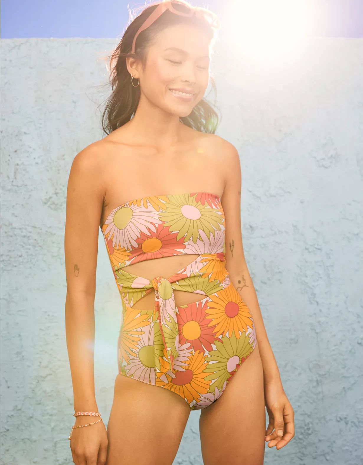 Aerie Wrap Strapless One Piece Swimsuit | American Eagle Outfitters (US & CA)