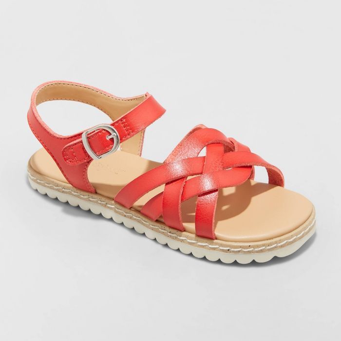 Toddler Girls' Vinessa Ankle Strap Sandals - Cat & Jack™ Red | Target