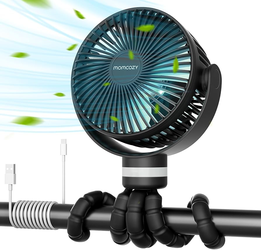Momcozy 8000mAh Portable Stroller Fan, 27H Ultra-long Battery Life Detachable 4 Speed 360°Rotate... | Amazon (US)