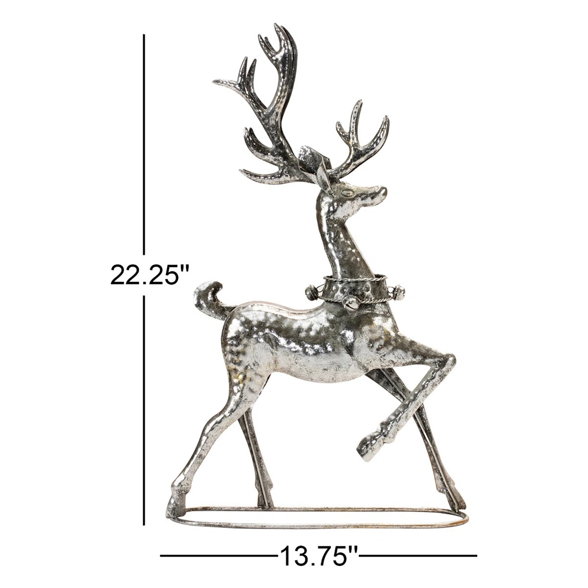 Hammered Metal Holiday Reindeer (Set of 2) | Wayfair North America