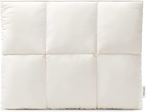 Comfyable Puffy Laptop Sleeve 13 Inch 14 Inch, Quilted Puffer Laptop Carrying Case, Pillow Case Compatible with MacBook Air M4 2025 M3 M2 M1, MacBook Pro M5 M4 Pro/Max, Rice | Amazon (US)