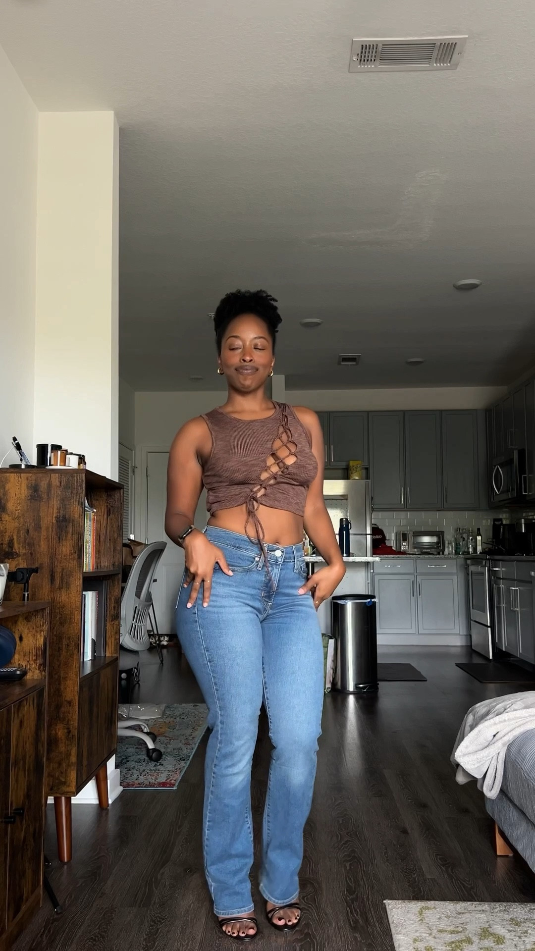 Bought my first pair of bootcut jeans in years and I’m obsessed! These jeans are petite and curvy girl friendly and perfect with some cute strappy heels. 

#LTKMidsize #LTKFindsUnder100 #LTKPetite