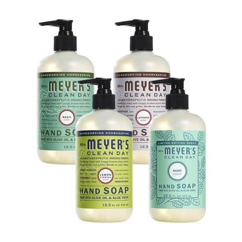 MRS. MEYER'S CLEAN DAY Hand Soap Bundle (Basil + Lavender + Lemon Verbena + Mint) | Amazon (US)