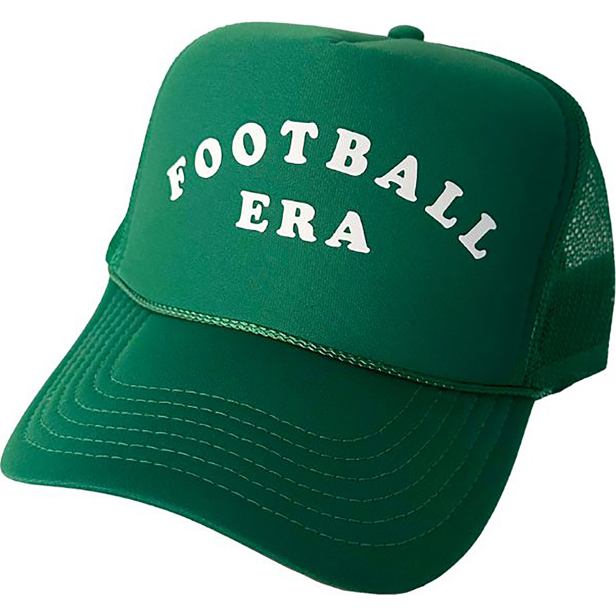 Adult Football Era Embroidered Foam Trucker Hat, Green | Maisonette