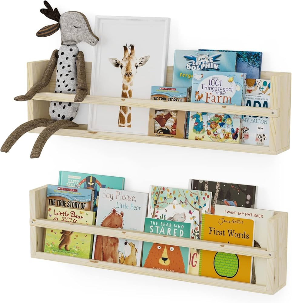 brightmaison Polynez 30" Floating Shelves for Wall & Nursery Book Shelves, Kids Bookshelf for Wal... | Amazon (US)