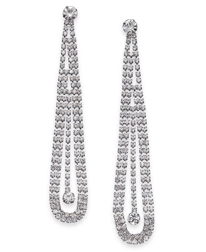 INC International Concepts Silver-Tone Crystal Pendulum Linear Drop Earrings, Created for Macy's ... | Macys (US)