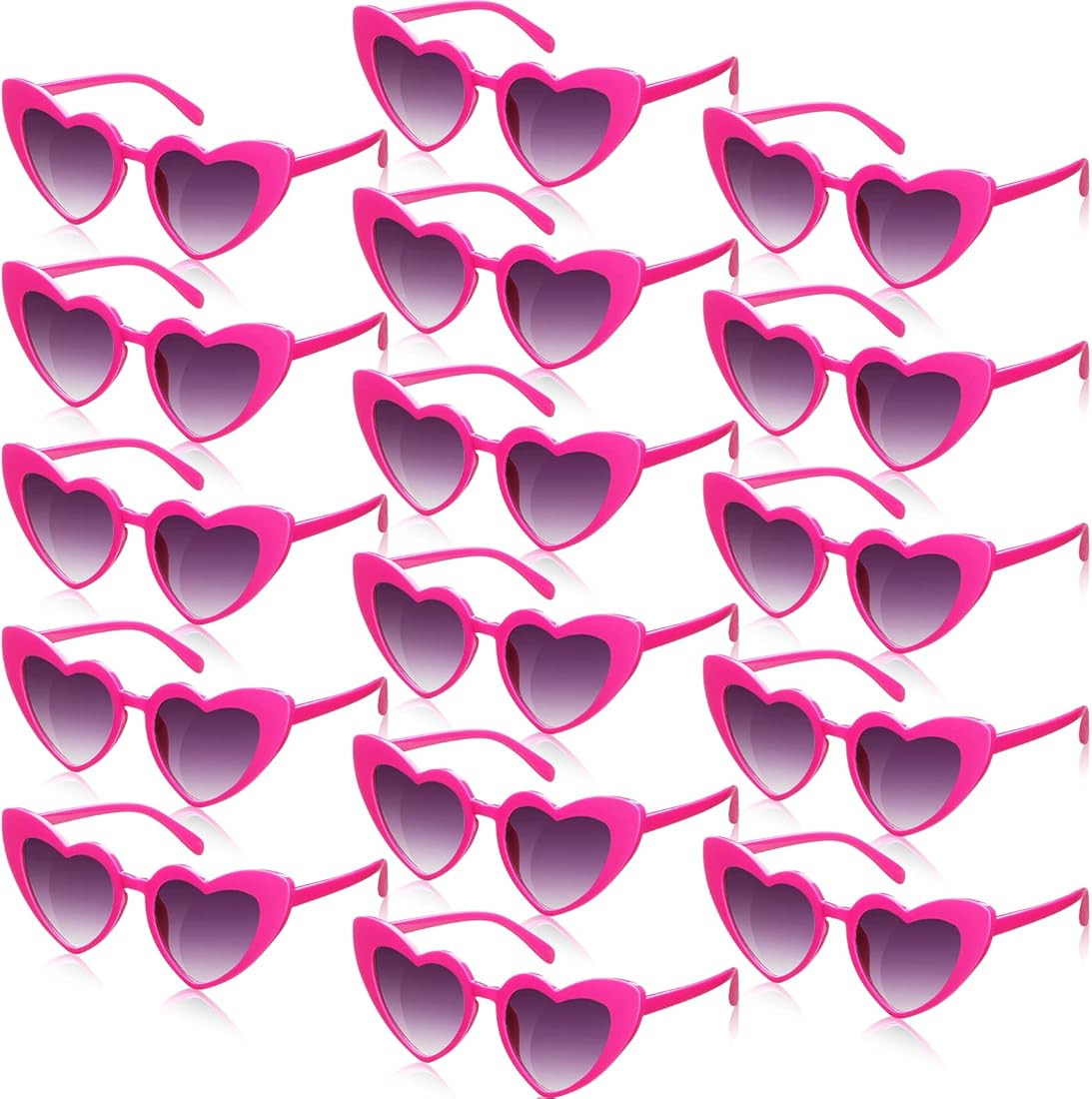Flutesan 16 Pairs Heart Shaped Sunglasses Retro Cat Eye Shaped Sunglasses Heart Clout Glasses for... | Amazon (US)