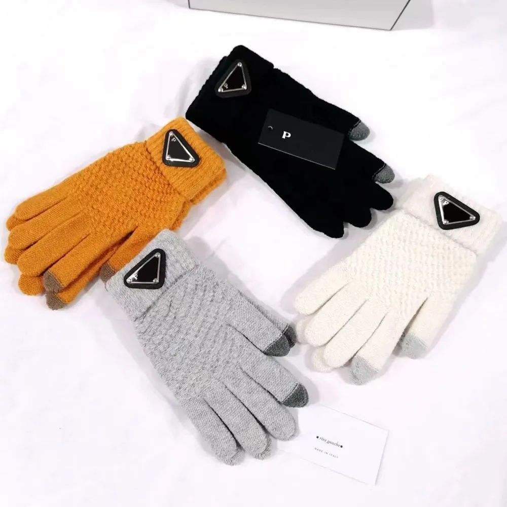 Mens Womens Five Fingers Gloves Fashion Designer Brand Letter Printing Thicken Keep Warm Glove Wi... | DHGate