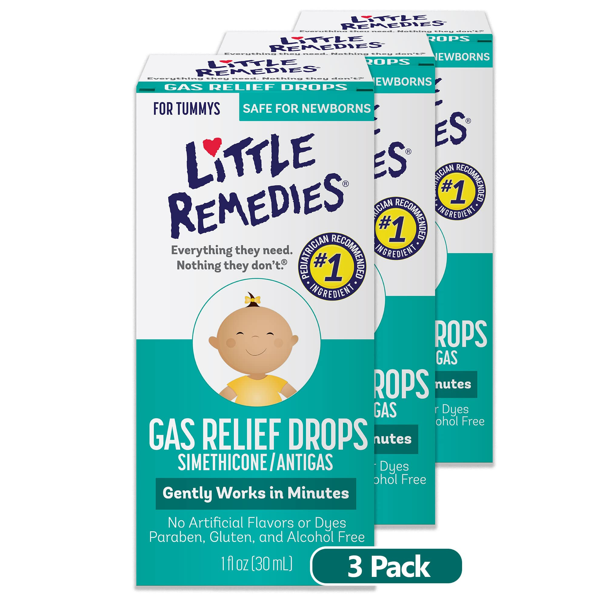 Little Remedies Baby Gas Drops, 1 Fl Oz (Pack of 3) | Amazon (US)
