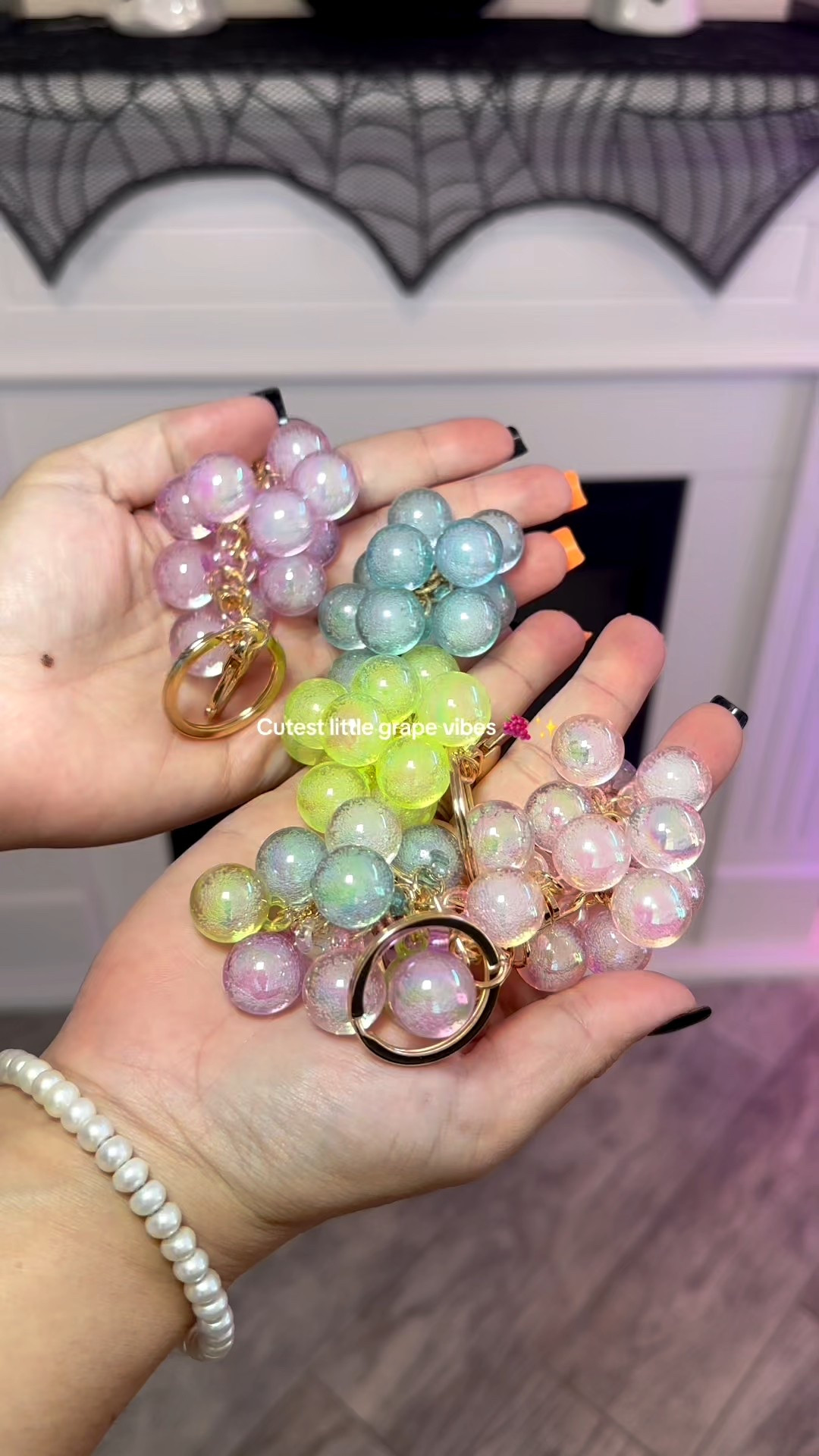 These grape keychains are the sweetest accessory fun, playful, and the perfect touch for your bag or keys 💜🍇 #CuteAccessories #KeychainAddict #AestheticFinds