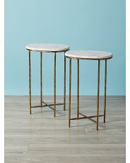 2pk 22in Marble And Metal Side Tables | HomeGoods
