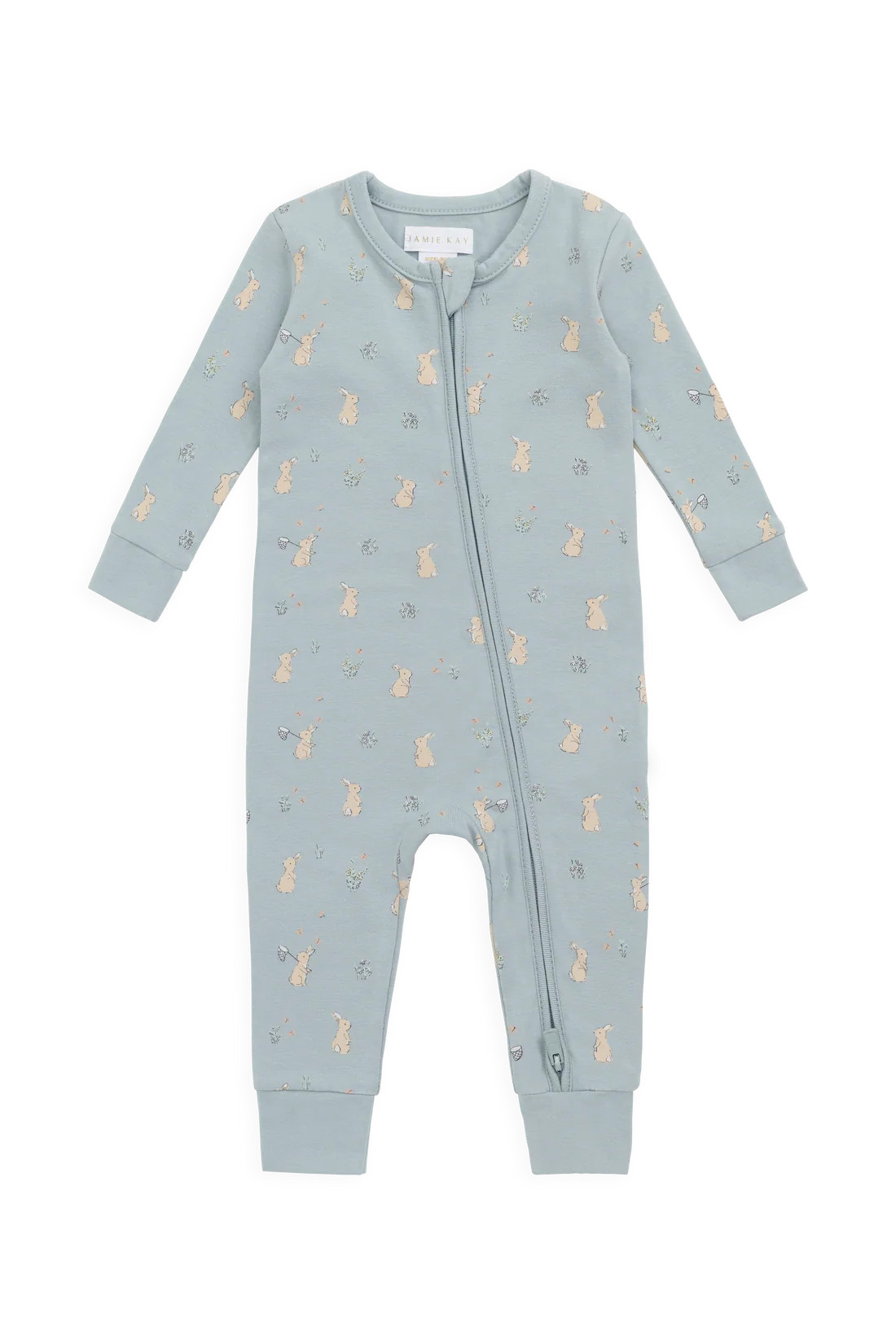 Organic Cotton Jude Onepiece-Lapin Jardin Blue | Jamie Kay