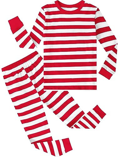 A&J DESIGN Red and White Striped Pajamas for Toddler Boys Girls Read Across America Dr.Seuss Shirt Halloween Christmas Pjs Gift for Kids 5T | Amazon (US)