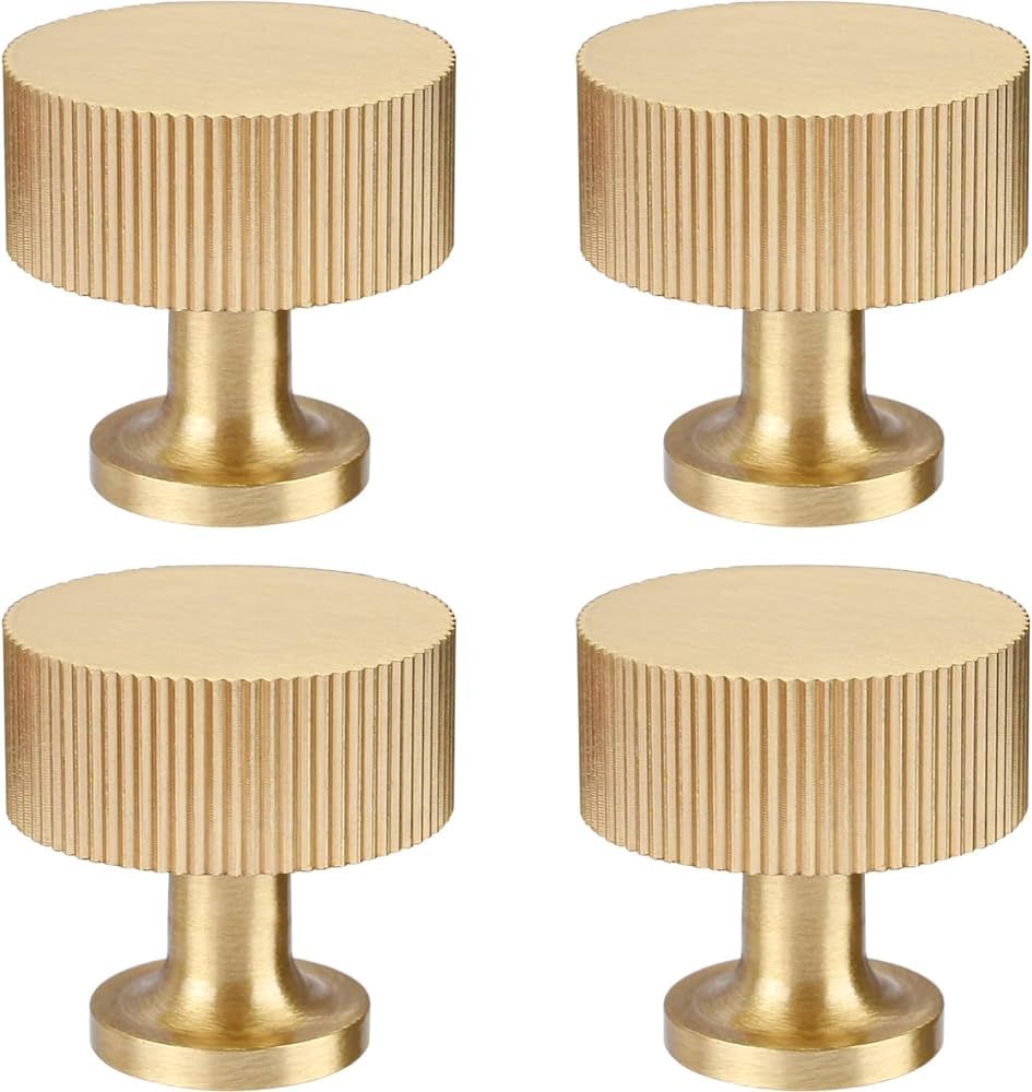 RZDEAL 4pcs Solid Brass Cabinet Knobs Pulls Cabinet Drawer Dresser Gold Knobs Modern Handles Knob... | Amazon (US)