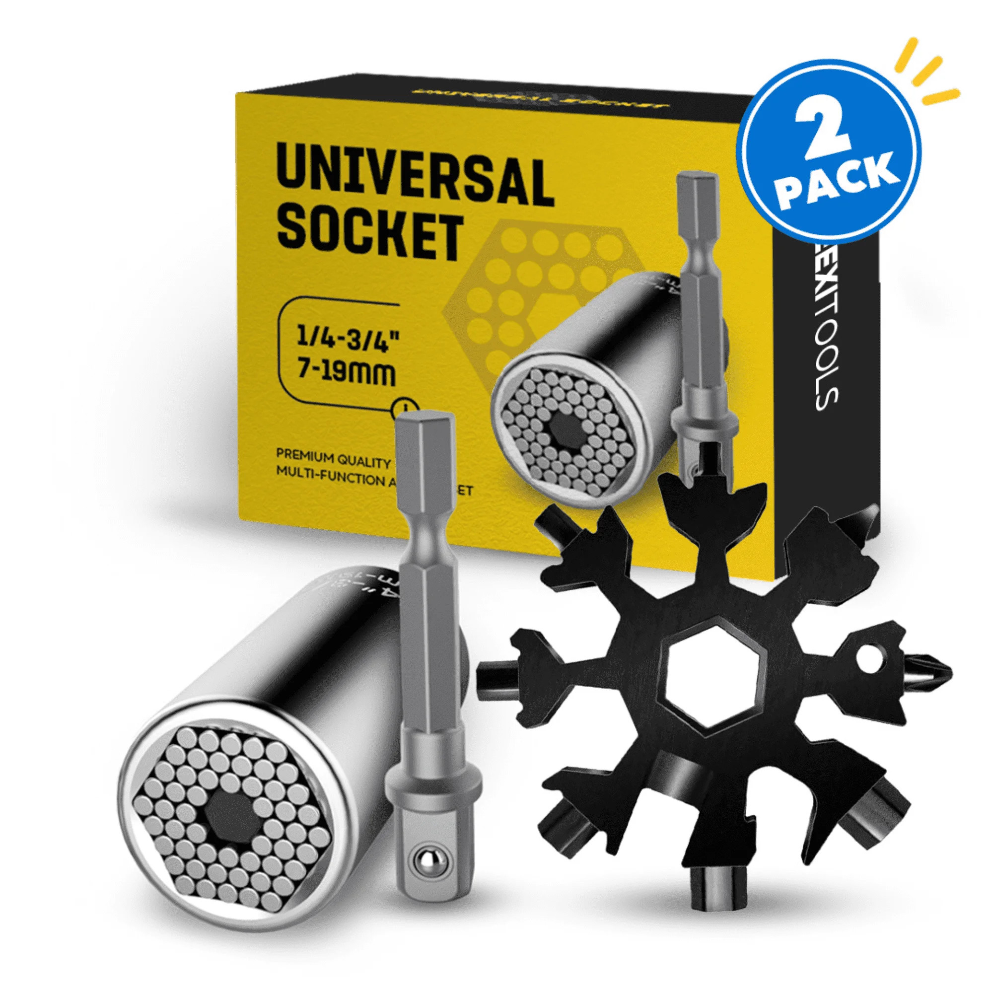 JEEXI Universal Socket + Snowflake Multitool Gifts for Men Dad - 2 Pack, Socket Set with Power Dr... | Walmart (US)