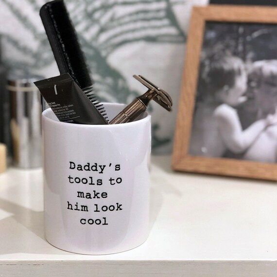 Text Daddys Tools to Make Him Look Cool Grooming Kit Pot - Ceramic Pot - Fathers Day - Grooming Set  | Etsy (UK)