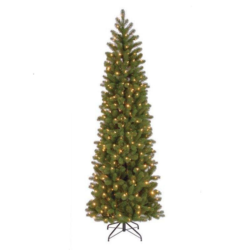 National Tree Company 7.5 Foot Artificial Prelit Downswept Pencil Douglas Fir Christmas Tree with... | Target