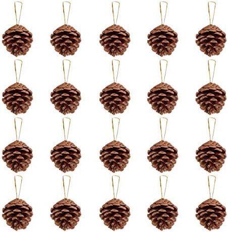 Unomor 36pcs Christmas Pine Cone Ornaments with String Natural Wood Rustic Christmas Tree Decorat... | Amazon (US)