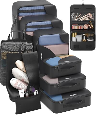 10 Set Packing Cubes for Travel, Gifts for Women Mom,Anti-Tearing Suitcase Organizer,OlarHike Vac... | Amazon (US)
