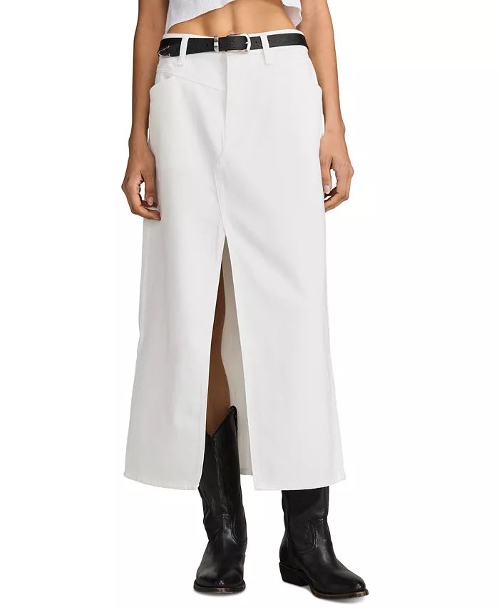 Women's Slit-Front Denim Maxi Skirt | Macy's