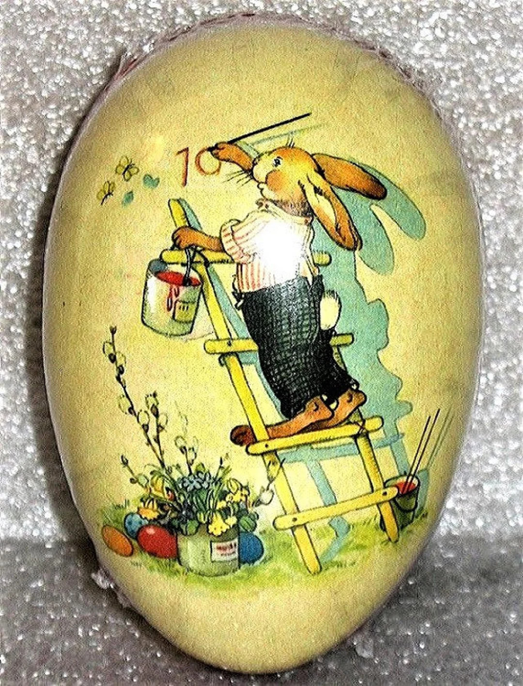 Vintage Paper Mache Easter Egg (3"x2.5") 10 YEARS OLD TODAY! Handmade in Germany Mint Condition/f... | Etsy (US)