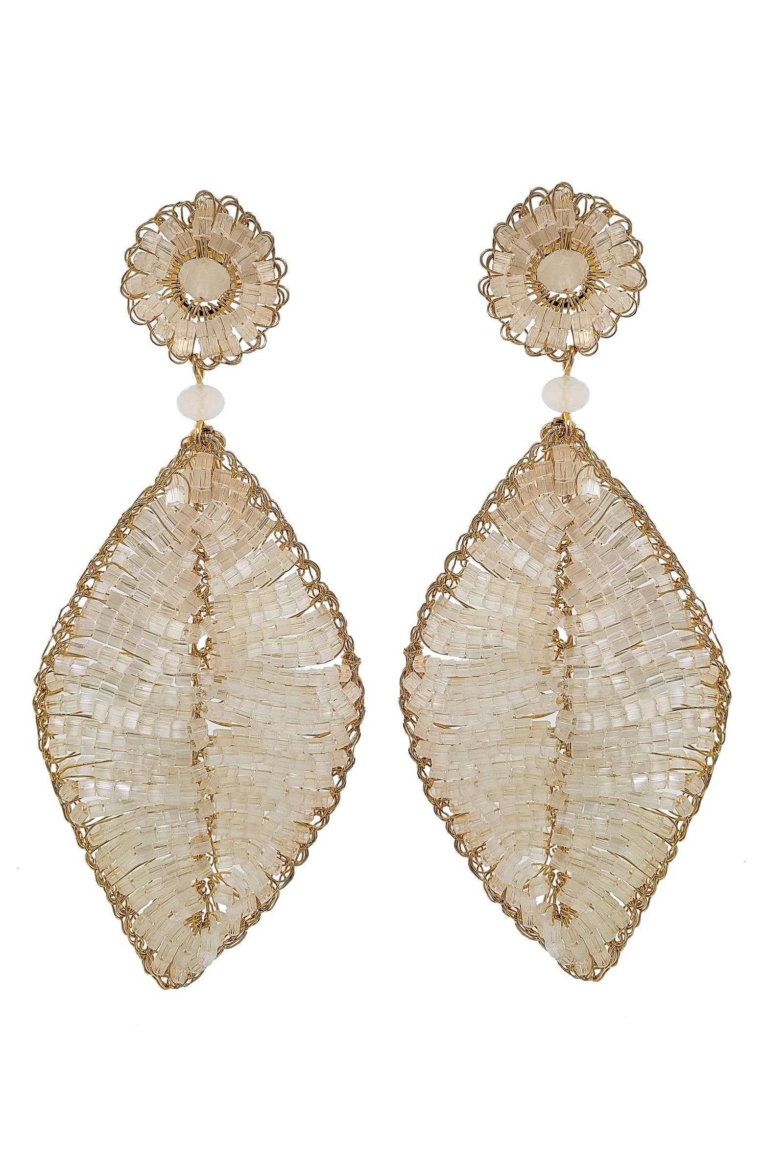 Lavish Beaded Blossom Drop Earrings | Nordstrom