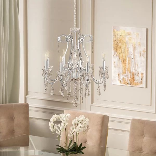 Thao 8 - Light Candle Style Classic / Traditional Chandelier with Crystal Accents | Wayfair North America