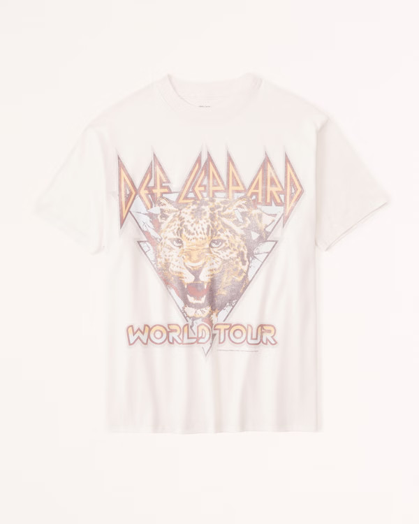 Oversized Boyfriend Def Leppard Graphic Tee | Abercrombie & Fitch (US)